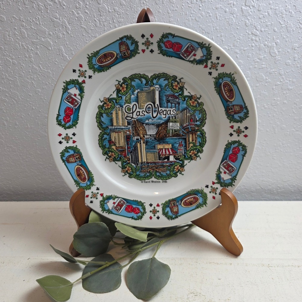 Vintage 1986 Nevada Souvenir Collector Plate Tourist